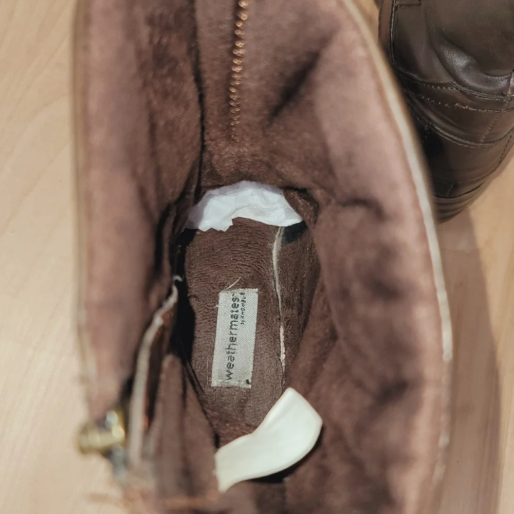 Weathermates Women's Boots Size 6 M Brown Faux Fur Lined Casual Outdoors